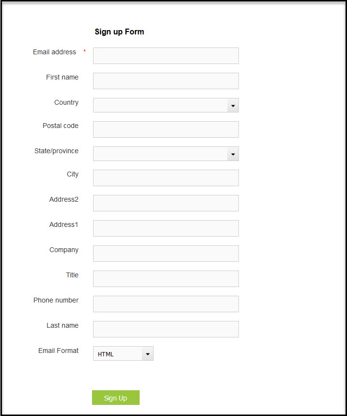 Examples of forms - mailRelate